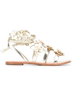сандалии с цветочными элементами Tory Burch
