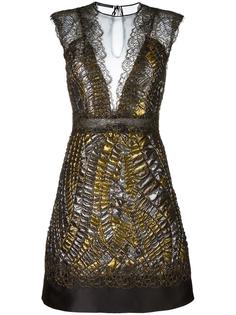 приталенное платье с эффектом металлик Alberta Ferretti