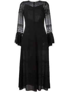 кружевное платье с рукавами-колоколами Saint Laurent