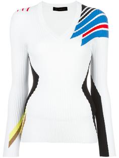 джемпер с V-образным вырезом и геометрическим дизайном Versace