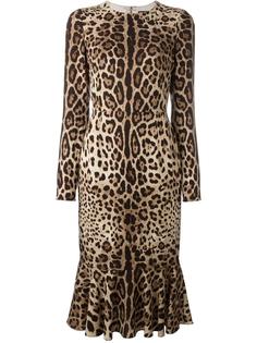 платье с леопардовым принтом   Dolce & Gabbana