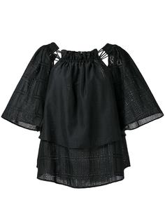 свободная блузка с открытой вышивкой Blumarine