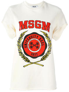 толстовка с принтом и короткими рукавами MSGM