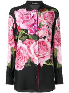блузка с принтом роз Dolce & Gabbana