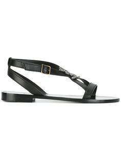 сандалии с перекрещивающимися ремешками   Saint Laurent
