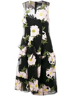 платье с цветочной вышивкой  Simone Rocha