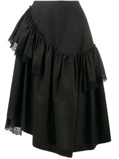 юбка с оборками и кружевной отделкой Simone Rocha
