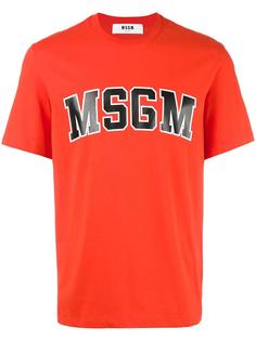 футболка с принтом логотипа   MSGM