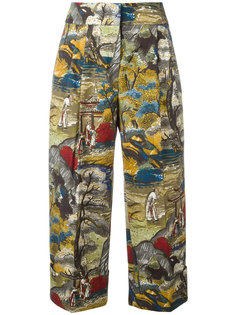 укороченные брюки с принтом-пейзажем Antonio Marras