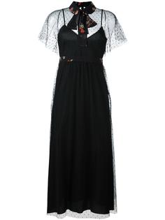 платье миди с кружевной вставкой Red Valentino