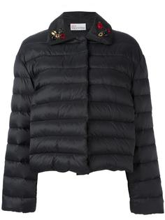 куртка-пуховик с вышивкой бабочек Red Valentino