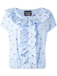 полосатая блузка с вышивкой морских раковин Boutique Moschino