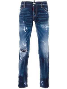 узкие рваные джинсы с вареным эффектом Dsquared2