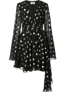 асимметричное платье в горох Saint Laurent