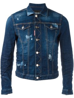 джинсовая куртка с рваными деталями Dsquared2
