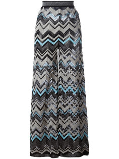 широкие брюки с зигзагообразным узором M Missoni