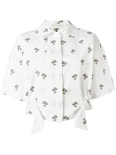 укороченная рубашка с цветочным принтом Victoria Beckham