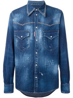 джинсовая рубашка с потертой отделкой Dsquared2