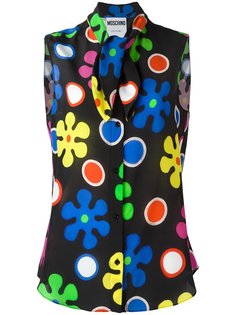 блузка с цветочным узором и завязками Moschino