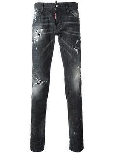 высветленные узкие джинсы Dsquared2