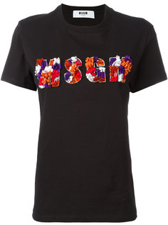 футболка с фактурным логотипом  MSGM