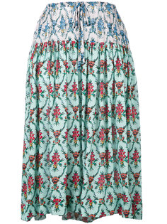 юбка длины миди с цветочным узором Jil Sander Navy