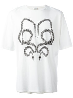 футболка с принтом змеи Saint Laurent
