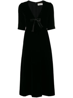 бархатное платье миди Saint Laurent