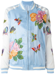 куртка-бомбер с цветочной вышивкой P.A.R.O.S.H.