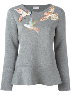 толстовка с вышитыми птицами Red Valentino