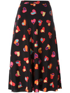 юбка А-образного силуэта с сердцами Boutique Moschino