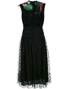 кружевное платье с вышивкой  Valentino