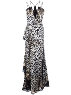 длинное платье с леопардовым принтом Roberto Cavalli