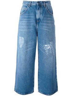 укороченные джинсы с потертой отделкой J.W.Anderson