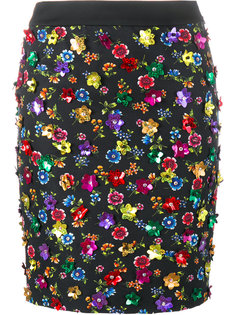юбка с цветочной аппликацией  Moschino