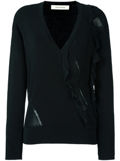 джемпер с V-образным вырезом и оборками Cédric Charlier