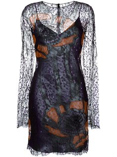 кружевное платье с пайетками Nina Ricci