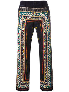 вельветовые брюки с орнаментом Sacai