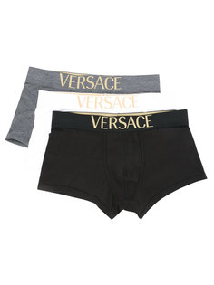 комплект из трех боксеров с логотипом Versace