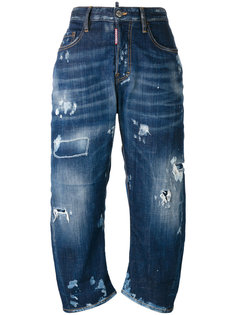 укороченные джинсы с рваными деталями Dsquared2