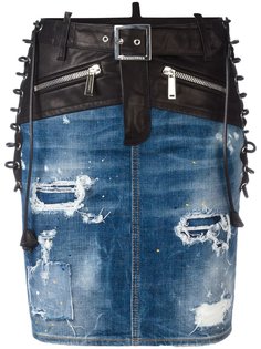 джинсовая юбка со шнуровкой Dsquared2