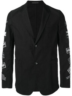 пиджак с нашивками на рукавах  Yohji Yamamoto