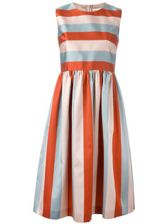полосатое расклешенное платье Red Valentino