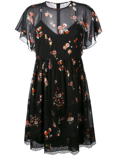 прозрачное платье с цветочным принтом Red Valentino