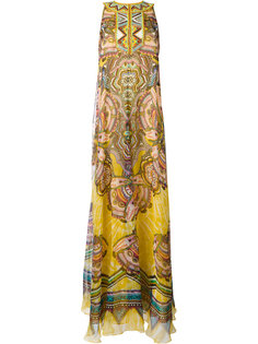длинное платье с орнаментом Roberto Cavalli