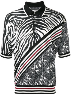 рубашка-поло с зебровым узором Dolce & Gabbana