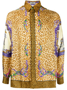 рубашка с леопардовым принтом Versace Vintage