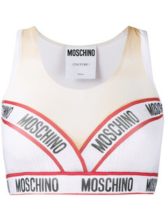 укороченный топ-майка с логотипами Moschino