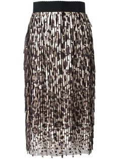 юбка миди с леопардовым узором Dolce & Gabbana