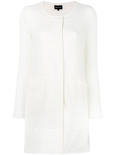однобортное пальто без воротника Emporio Armani